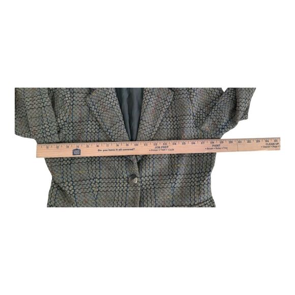 CAbi Green Gray Plaid Classic Blazer Suit jacket Size 8 - Picture 5 of 9